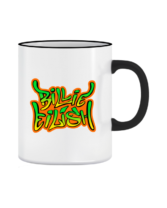 Puodelis Billie Eilish graffiti